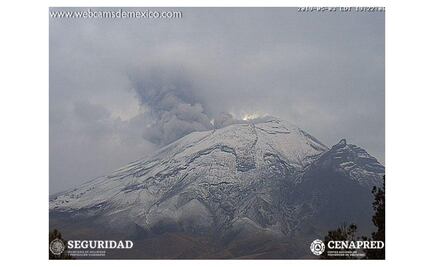 Reportan explosión del Popocatépetl con moderado contenido de ceniza