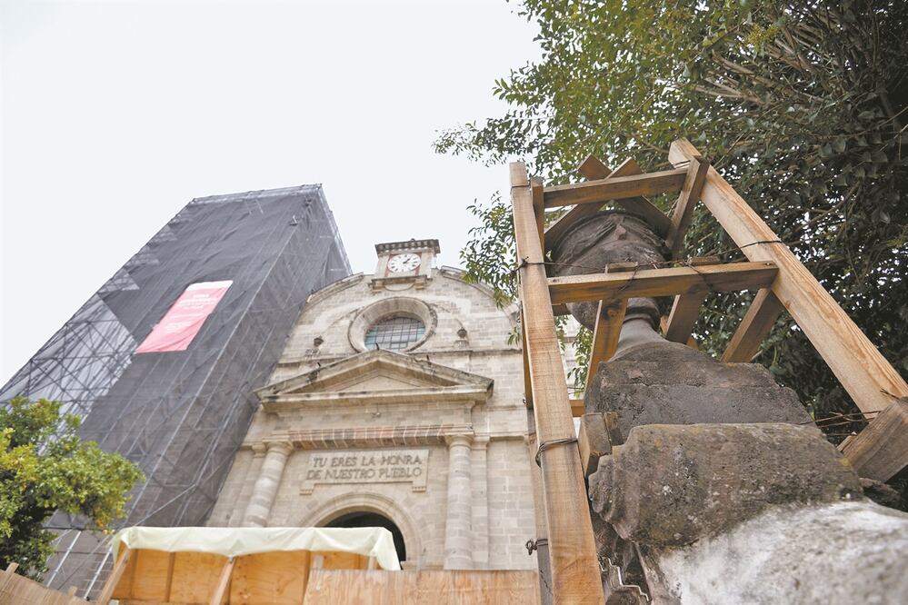 La catedral de Tenancingo está en proceso de la segunda fase de intervención para restaurar sus daños. Fotos: ARCHIVO EL UNIVERSAL