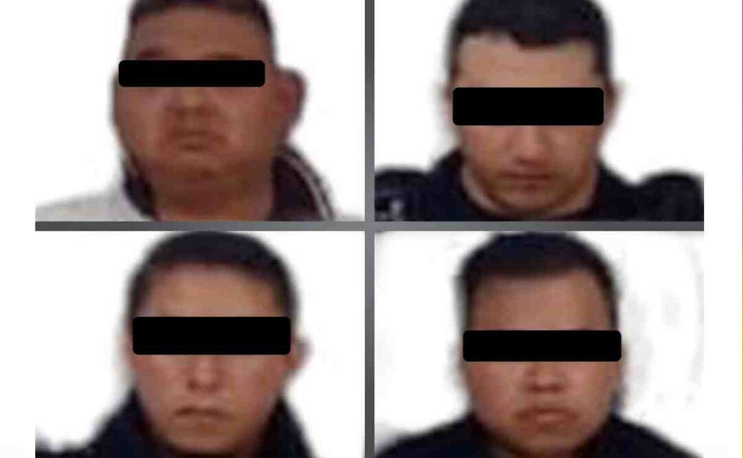 Luis Alberto “N”, Juan Carlos “N”, José Manuel “N” y Miguel “N”, los cuatro son policías municipales de Amanalco. Foto: Especial