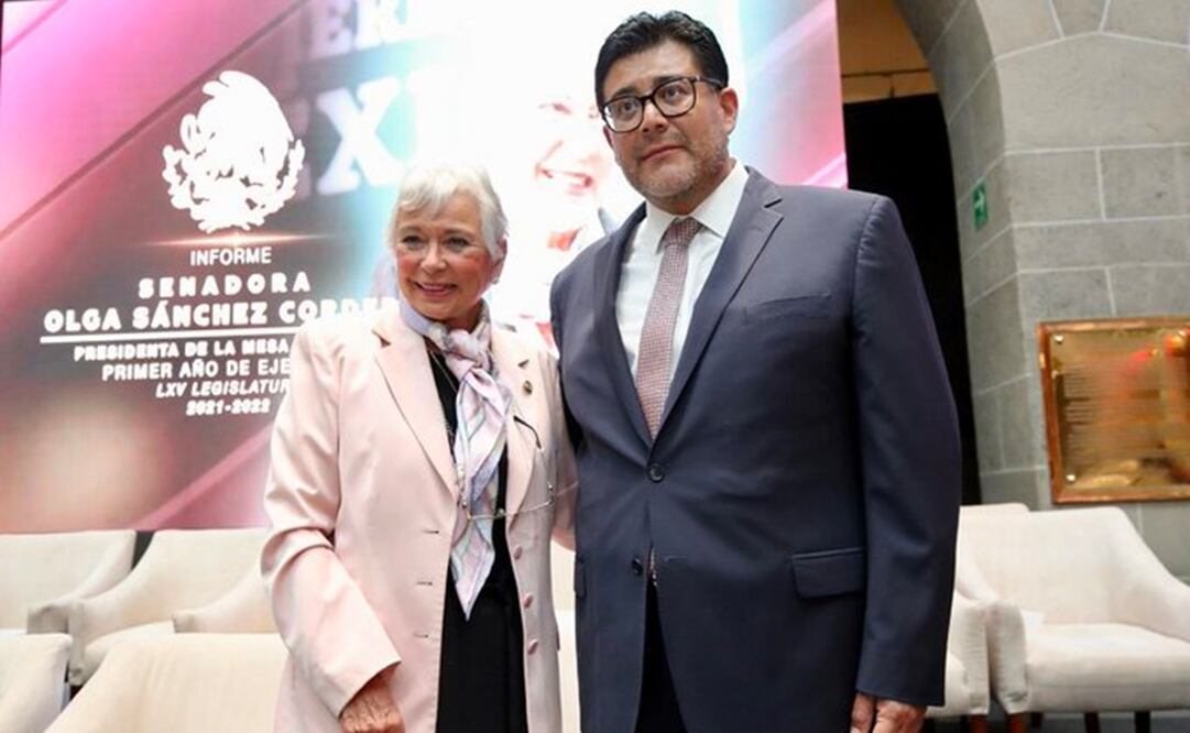 Rodríguez Mondragón asistió al informe de labores de la presidenta del Senado, Olga Sánchez Cordero. Foto: Twitter @ReyesRdzM