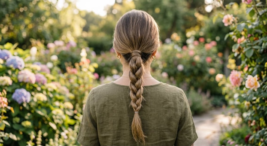 Coleta baja con trenza. Foto: Imagen generada con IA