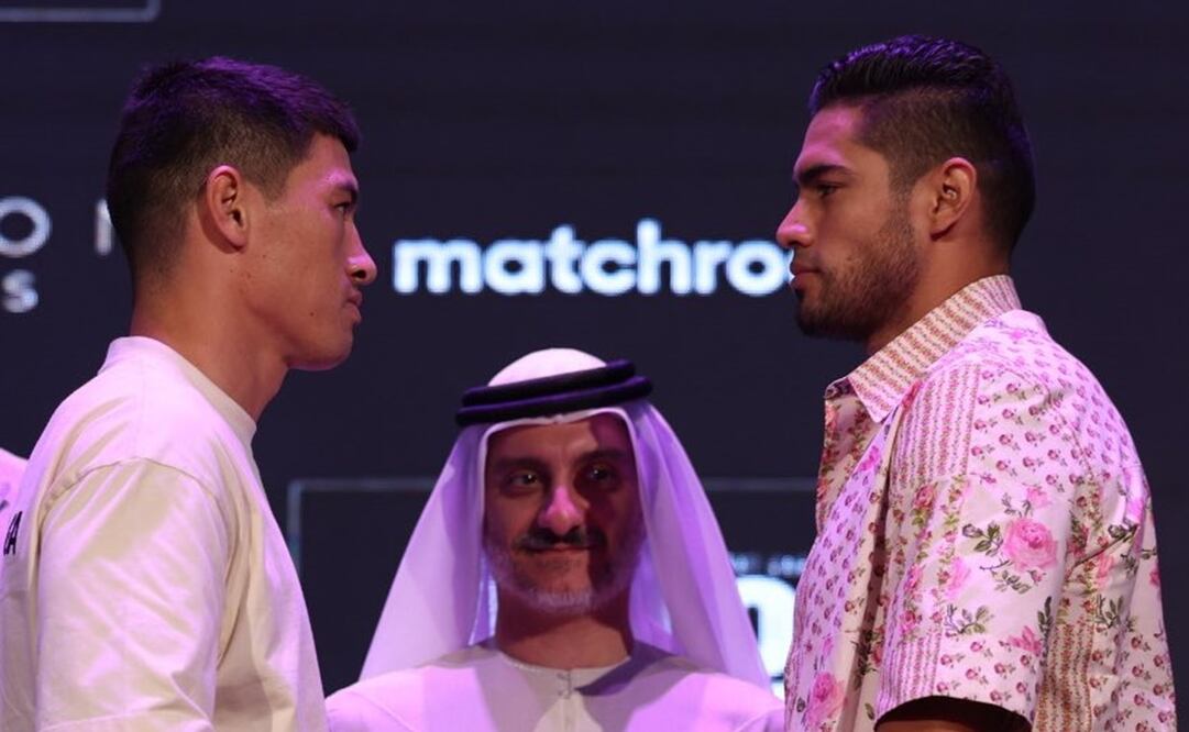Cara a cara entre Dmitry Bivol y Gilberto Ramírez - FOTO: Twitter @MatchroomBoxing