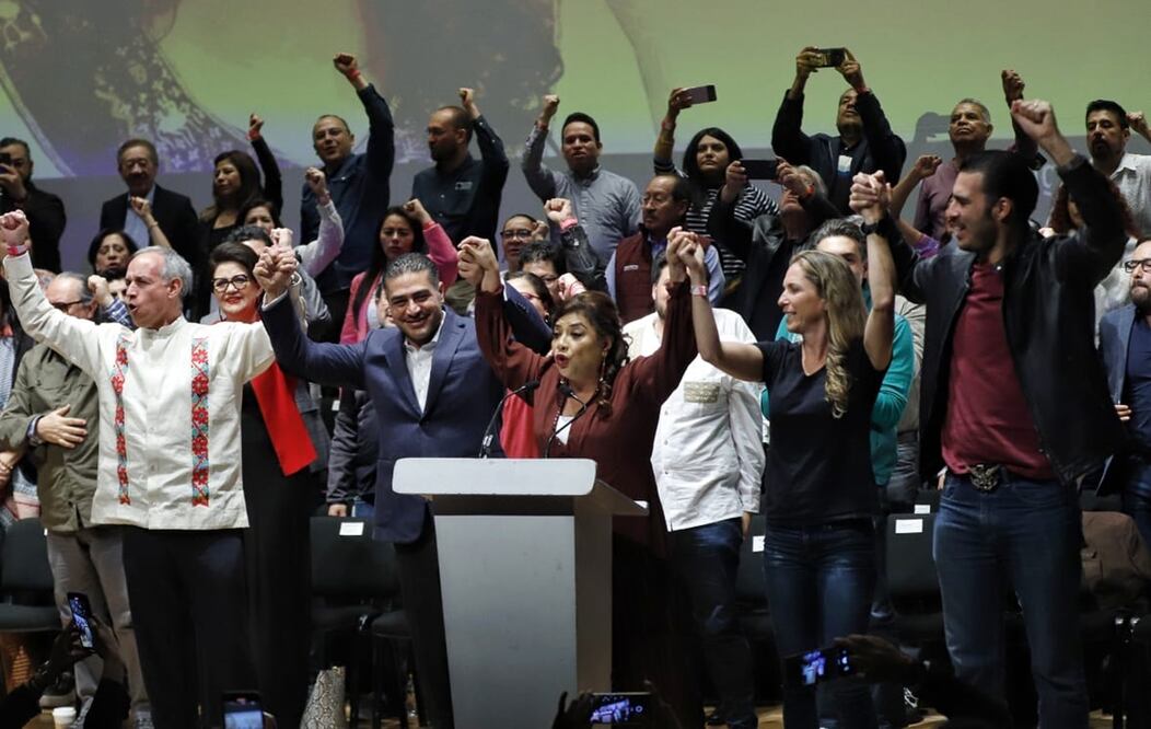 Clara Brugada presumió unidad. FOTO: Fernanda Rojas/ EL UNIVERSAL/