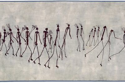 Bocetos de arte rupestre, al Museo de Antropología