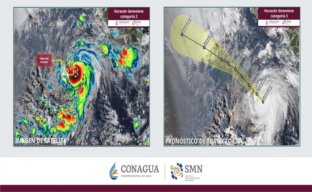 Genevieve se intensifica a huracán categoría 3. Foto: Especial