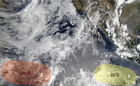 Prevén dos zonas de baja presión en el Pacífico con posible desarrollo ciclónico; estas son los estados cercanos