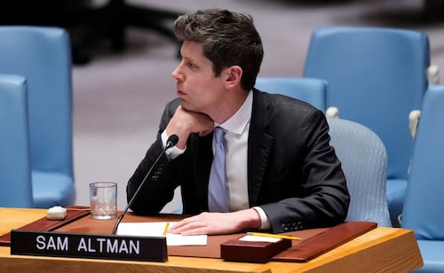 Sam Altman durante el Consejo de Seguridad en la ONU. (23/09/26) Foto: AFP