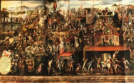 Detalles e historia del Biombo de la Conquista del Soumaya, en línea