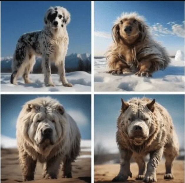 Una visión a 10.000 años con inteligencia artificial de nuestras mascotas. Fuente: Freepik.