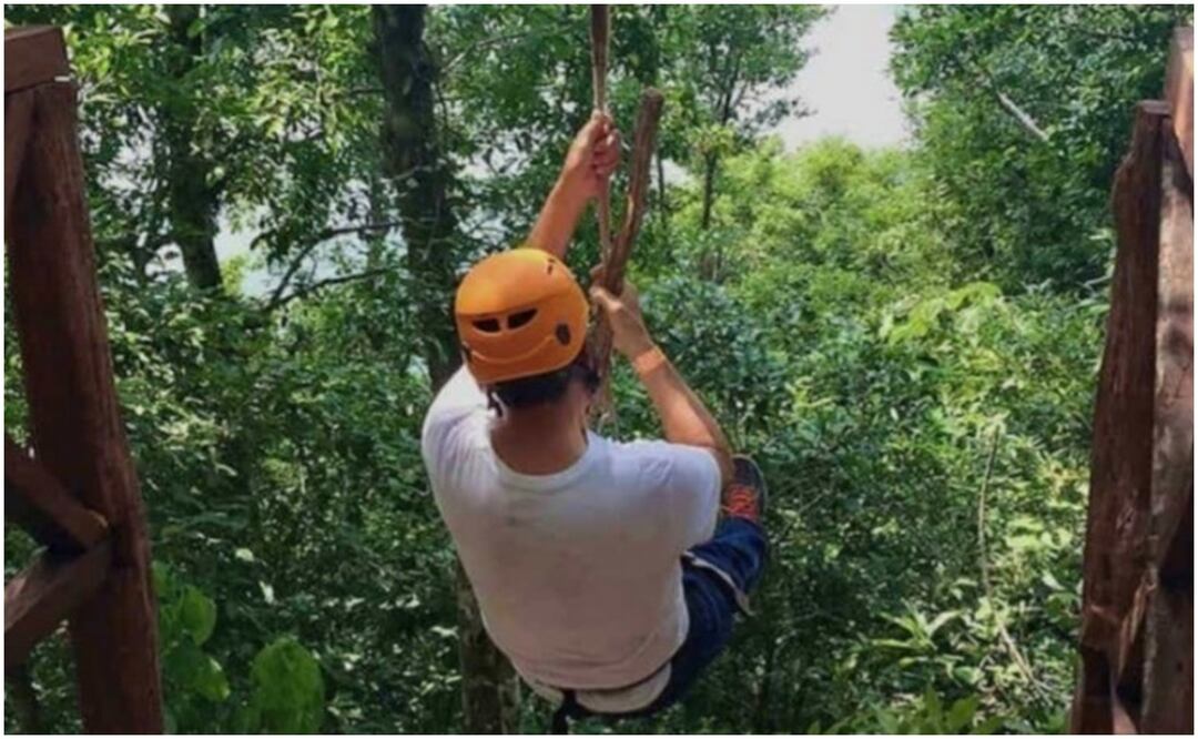 Un turista alemán falleció en una tirolesa del municipio de Valladolid, Yucatán luego de caer de 15 metros de altura entre matorrales y piedras (20/11/2024). Foto: Especial
