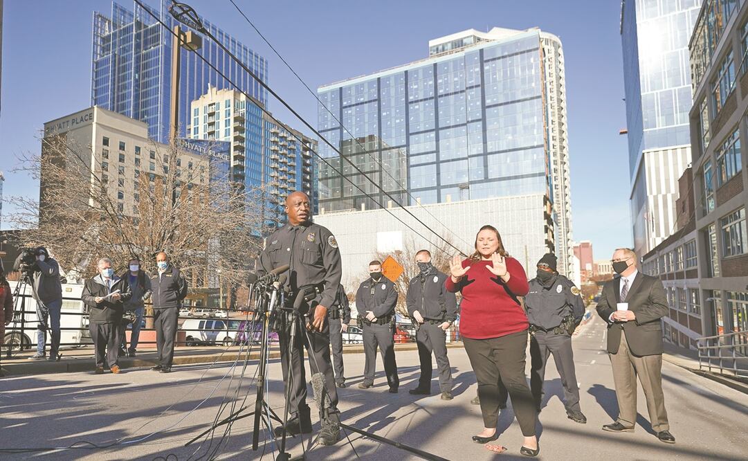 El jefe de la policía de Nashville, John Drake, habló ayer sobre la explosión ocurrida el viernes pasado. Foto: Mark Humphrey. AP