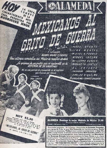 Estreno de Mexicanos al Grito de Guerra, 21 de octubre de 1943. Justo un año antes, el 20 de octubre de 1942, Manuel Ávila Camacho oficializó la letra del himno compuesto por González Bocanegra y Nunó. Foto: Hemeroteca EL UNIVERSAL.