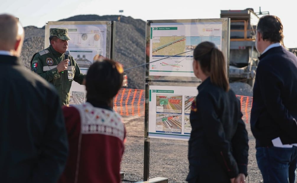 Claudia Sheinbaum Pardo durante la supervisión de la construcción del Tren México-Querétaro (20/12/2025). Foto: Presidencia