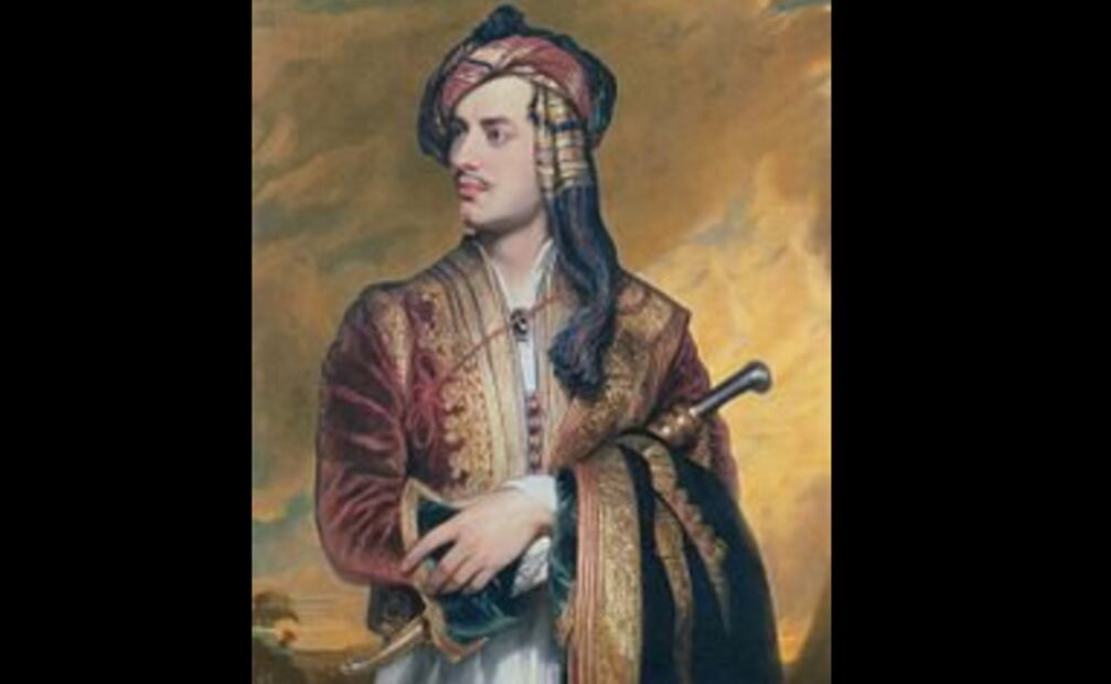 El poeta Lord Byron vestido con una indumentaria típica albanesa. Retrato por Thomas Phillips, 1835. Foto: National Portrait Gallery, Londres