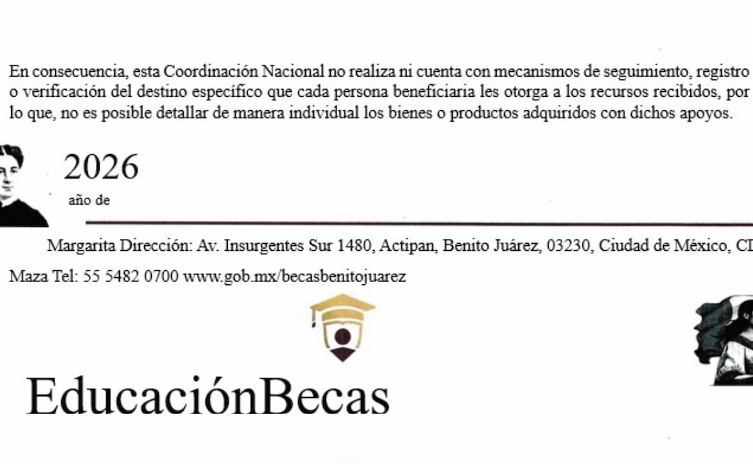 La Coordinación Nacional de Becas para el Bienestar Benito Juárez no cuenta con mecanismos de registro o verificación sobre el destino específico de los apoyos que reciben estudiantes. Foto: Coordinación Nacional de Becas