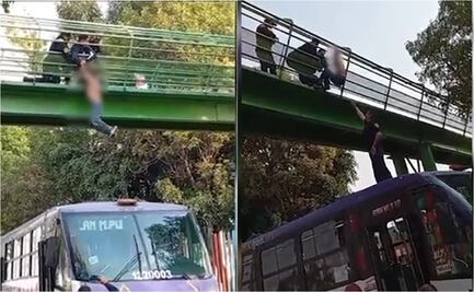 Policías de la SSC salvan a persona de saltar desde puente peatonal en la alcaldía Venustiano Carranza