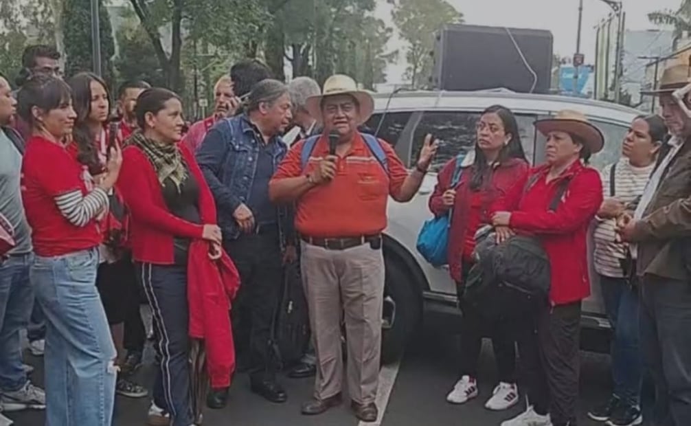 El secretario general de la sección 9 de la Coordinadora Nacional de Trabajadores de la Educación (CNTE), Pedro Hernández Morales. Foto: Captura de pantalla
