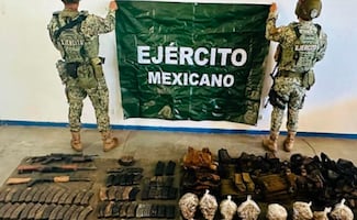 Aseguran dron, explosivos, armas y aditamento lanzagranadas en Culiacán y Badiraguato, Sinaloa; no hay detenidos