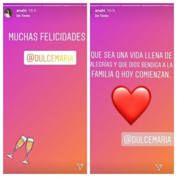 Anahí es la única de RBD que felicitó a Dulce María por su boda