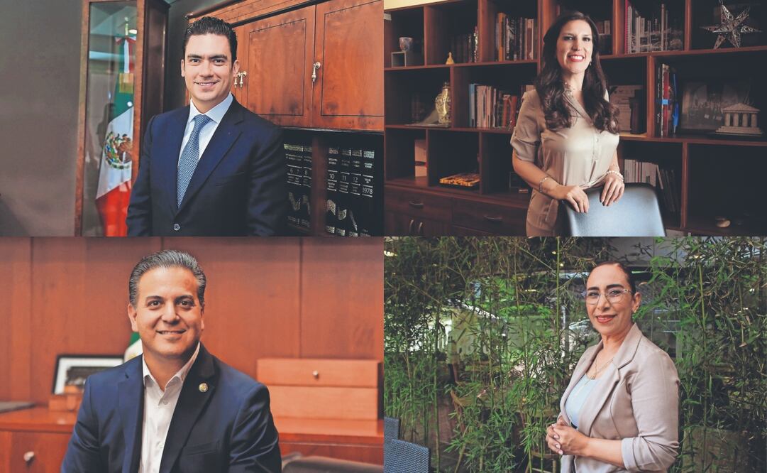 Los aspirantes a la dirigencia nacional del PAN, Jorge Romero, Adriana Dávila Fernández, Damián Zepeda Vidales y Kenia López Rabadán coincidieron en que la coalición electoral con el PRI fue una “incongruencia” y “un error histórico” Foto Especial