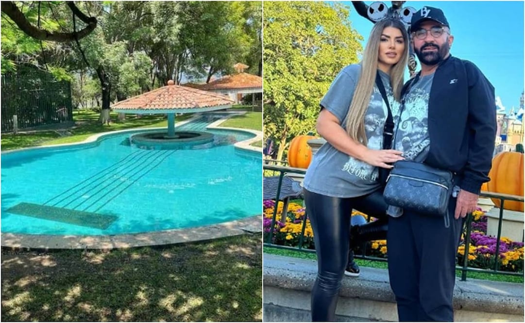 En la entrada se encuentran una imagen de Vicente Fernández y una bandera de México. Foto: Instagram