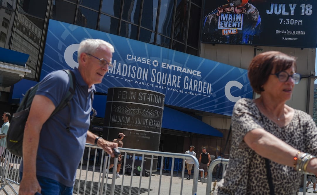 El Madison Square Garden previo a las celebraciones de Taylor Swift y Travis Kelce. Foto: AP.