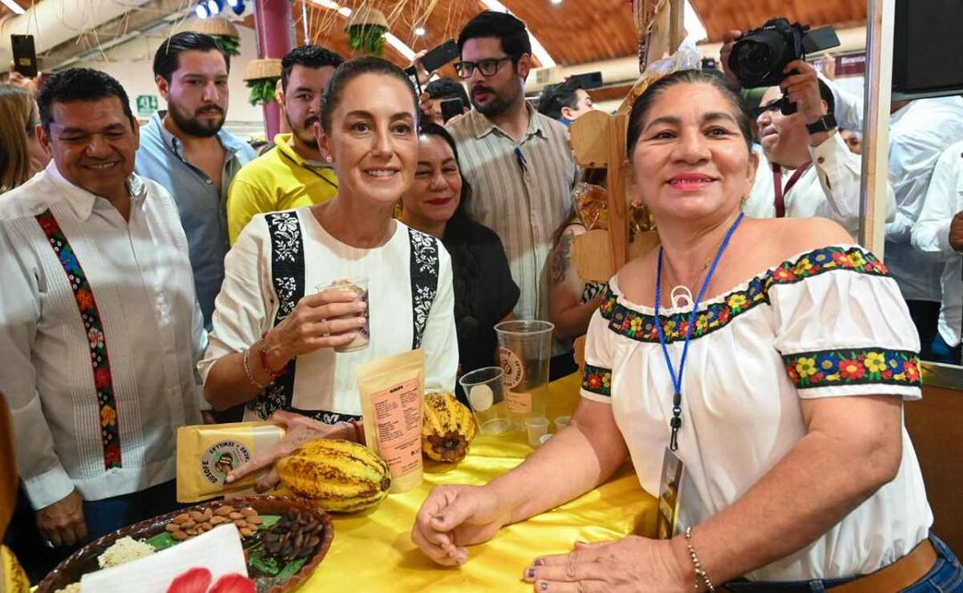 La presidenta Claudia Sheinbaum Pardo en el marco del 14 Festival del Chocolate Tabasco 2025. Foto: Presidencia