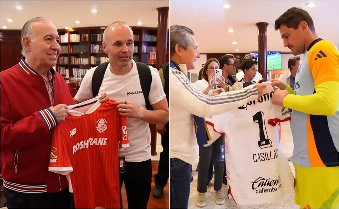 FOTO: ESPECIAL - Iker Casillas y Andrés Iniesta presumen camiseta del Toluca