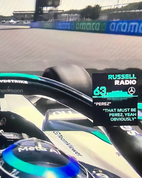 Los insultos de Russell a Checo Pérez