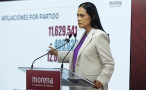Ariadna Montiel, dirigente de Morena, presenta afiliaciones al partido (02/09/2026). Foto: Carlos Mejía/EL UNIVERSAL