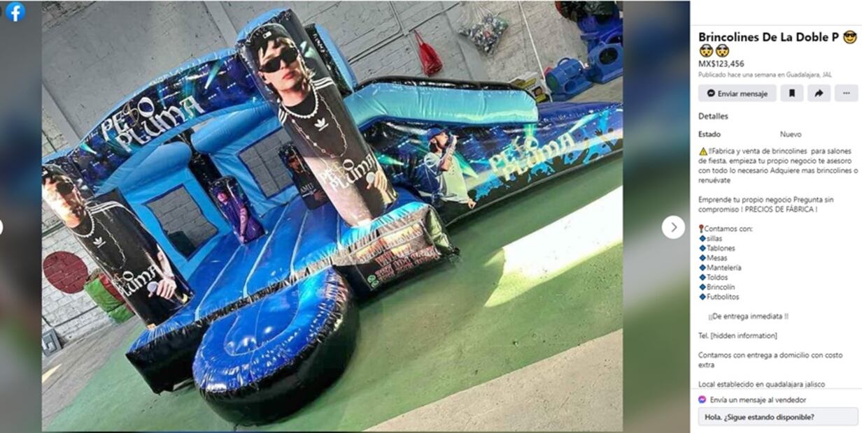 Brincolín de Peso Pluma. Foto: Captura de Marketplace