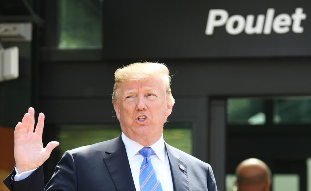 Donald Trump al dejar el G7. Foto: EFE