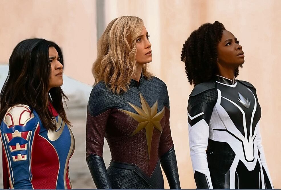 La cinta tiene tres mujeres en papeles protagónicos: Teyonah Parris, Brie Larson, e Iman Vellani. Foto: Marvel Studios
