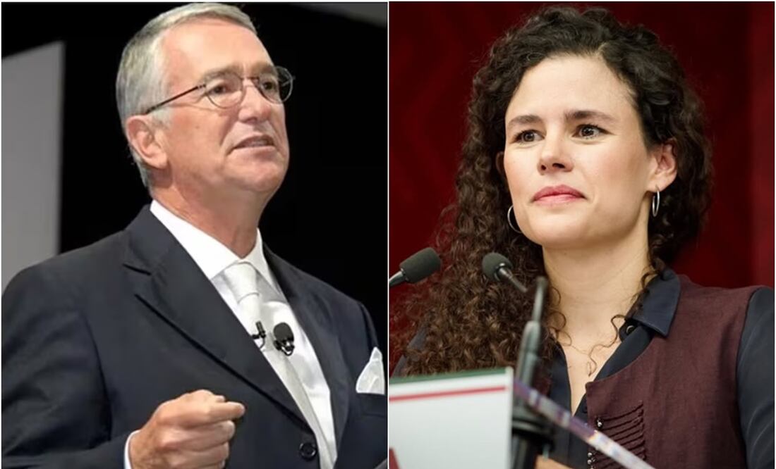 A través de redes sociales, ambos personajes cruzaron declaraciones sobre los 74 mil millones de pesos que el grupo adeuda al SAT desde hace más de una década. Foto: X e Instagram. @luisamalcalde