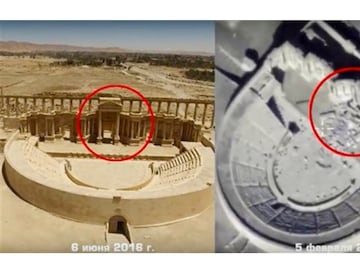 Imágenes de drones muestran nuevos daños en Palmira