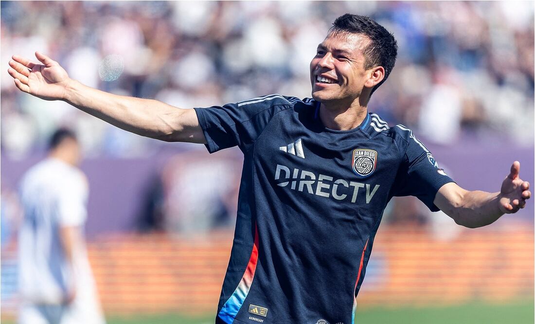 Hirving Lozano celebra un gol con el San Diego FC. FOTO: AFP