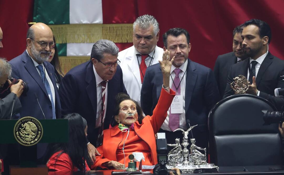 Ifigenia Martínez en toma de protesta de Claudia Sheinbaum. Foto: Diego Simón Sánchez. EL UNIVERSAL