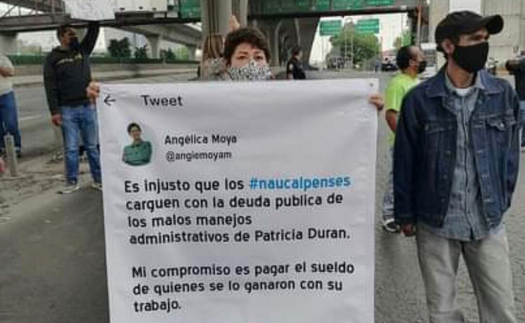 Los manifestantes exigen el pago de salarios que no cubrió la ex alcaldesa morenista Patricia Durán. Foto: Especial 