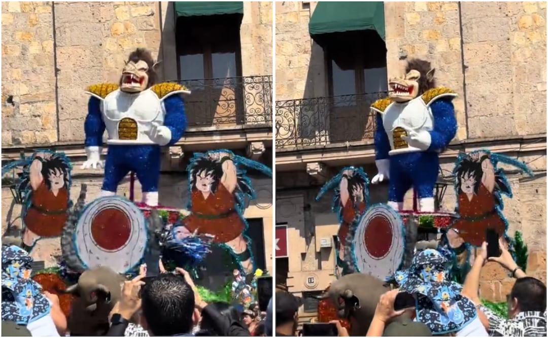 Carro alegórico de Dragon Ball sorprende en carnaval de Morelia; video causa furor en TikTok. Foto: Captura de pantalla @blo0dshot