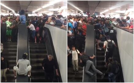 Saturación causa "tapón" en escaleras eléctricas del Metro Pantitlán