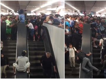 Saturación causa "tapón" en escaleras eléctricas del Metro Pantitlán