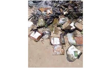 Indigna incineración de decenas de despensas en Sonora