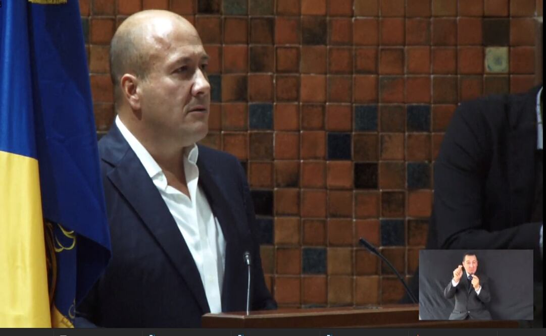 Enrique Alfaro, durante su discurso en la toma de protesta como gobernador. FOTO: Captura de pantalla
