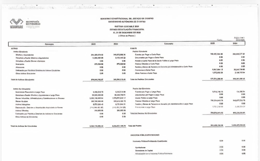 Se observa también que hay 769 millones de pesos registrados como “pasivos diferidos a largo plazo”. | Foto: Documentos obtenidos a través de la PNT.