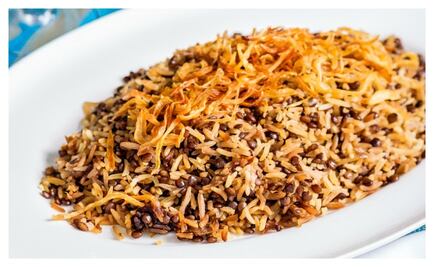 #RECETA Moujadara roz (arroz con lentejas)