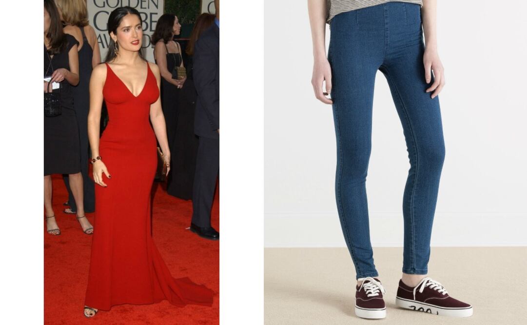 Reloj de arena: Salma Hayek; Jeans tiro alto Pull&Bear $249
