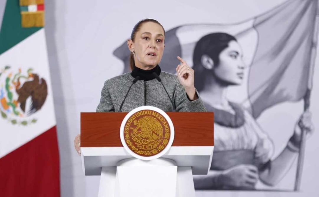 La presidenta Claudia Sheinbaum durante la mañanera del 29 de diciembre del 2025. Foto: Diego Simón/ EL UNIVERSAL