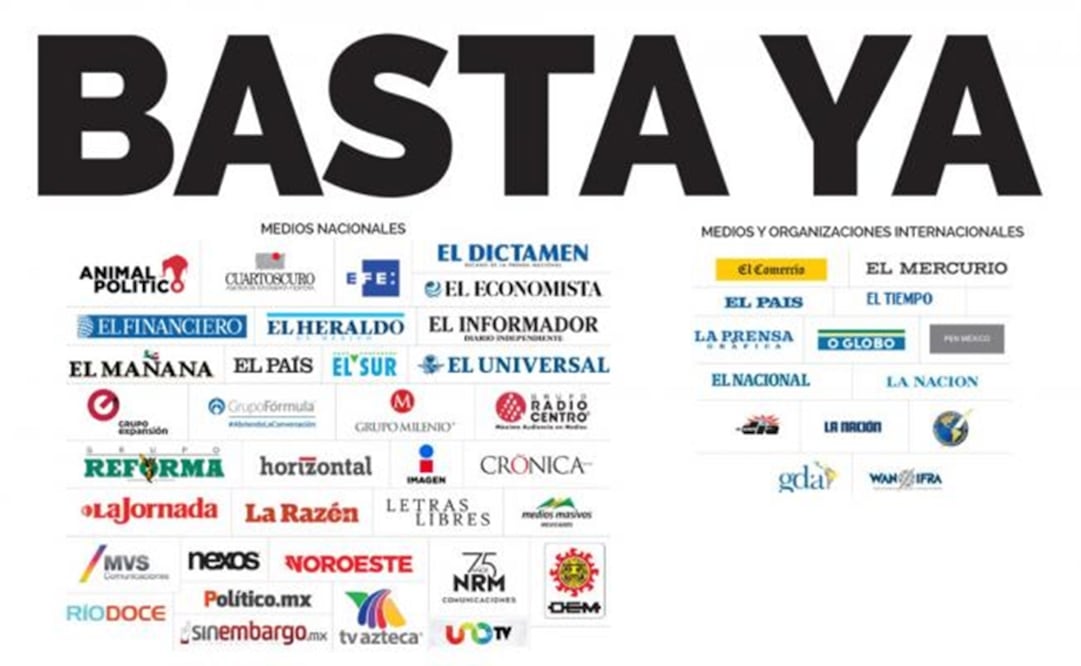 Picture of the manifesto published by national and international media in today's print and online editions