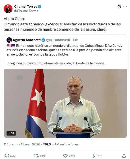 Así reaccionó el comunicador mexicano en la plataforma de X. Foto: Captura de pantalla