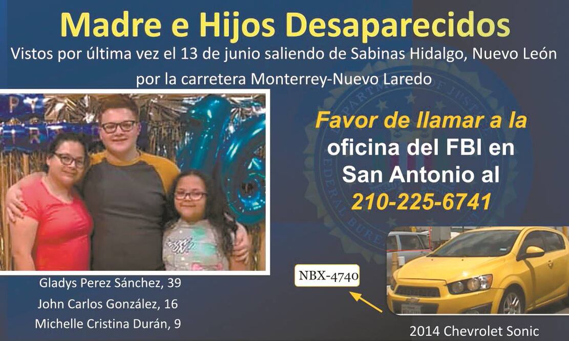 El FBI difundió la foto de la familia desaparecida en México. Foto. Especial.
